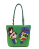 Borsa verde con coppia pop