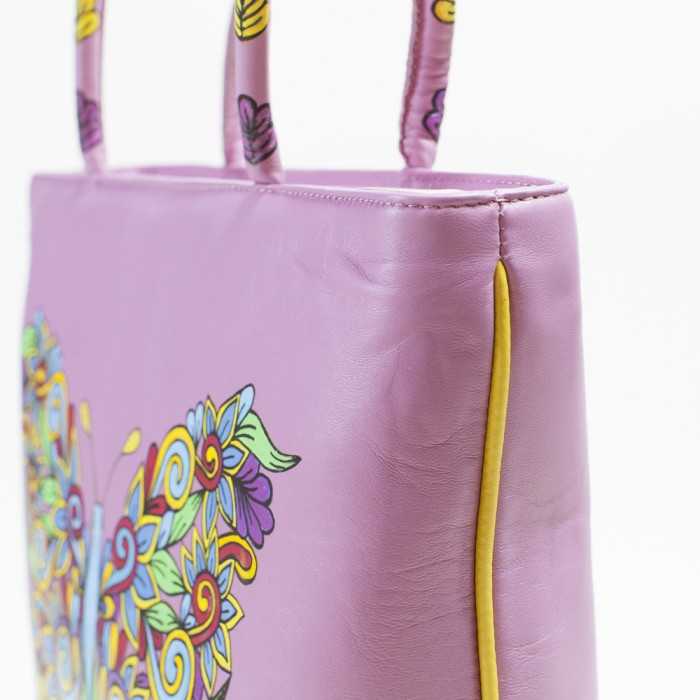 Borsa rosa glicine con farfalla