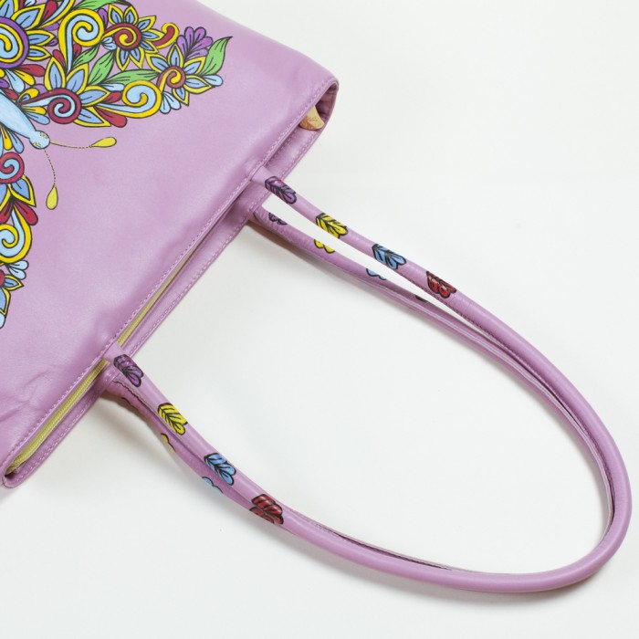 Borsa rosa glicine con farfalla