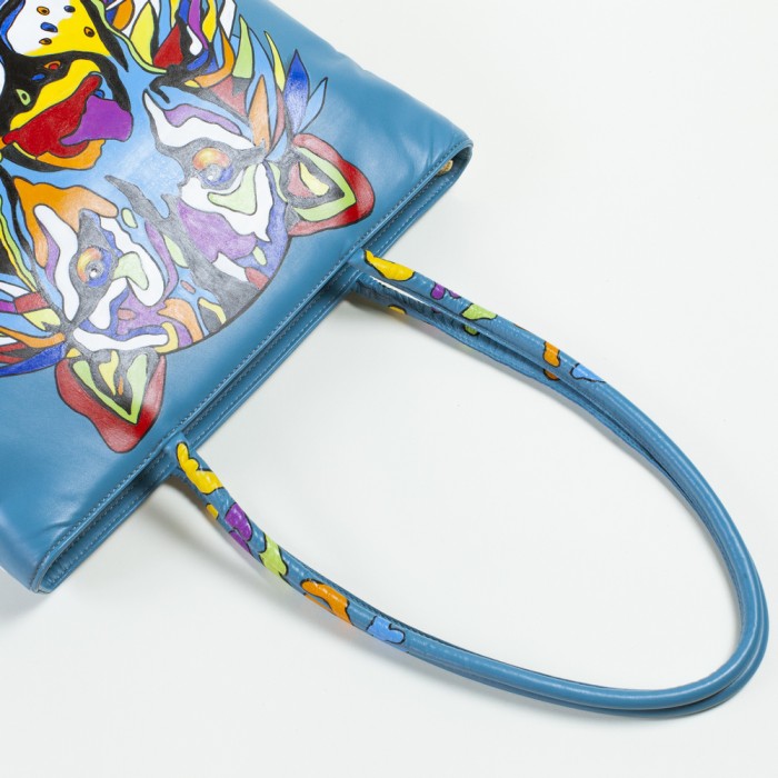 Borsa azzurra con tigre Borsa azzurra con tigre