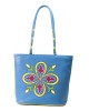 Borsa azzurra con maiolica