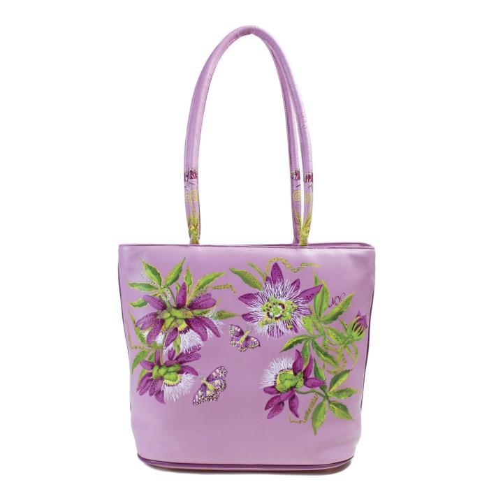 Borsa rosa glicine con passiflora Borsa rosa glicine con passiflora
