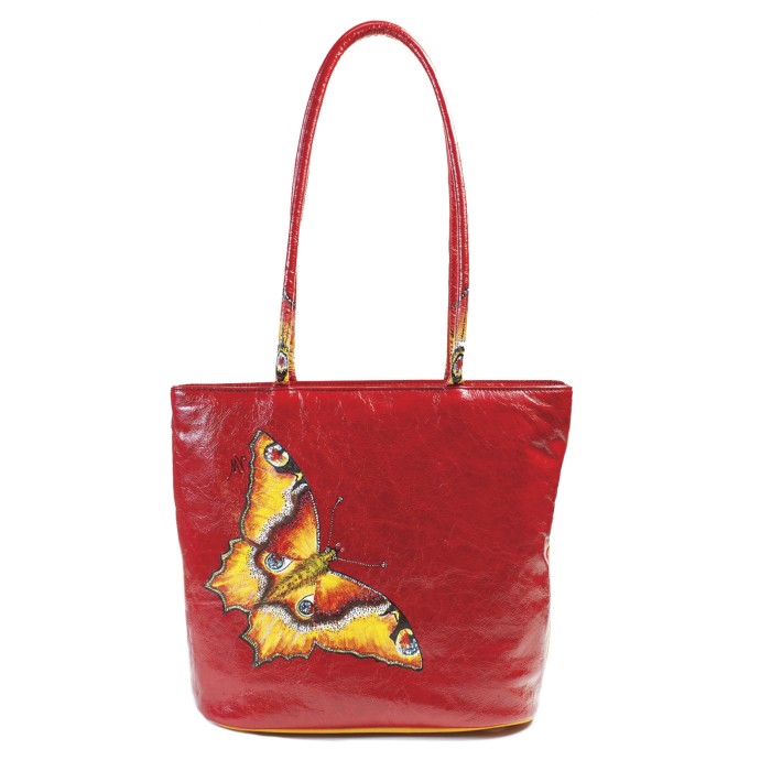 Borsa rossa con farfalla Borsa rossa con farfalla