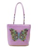Borsa rosa glicine con farfalla
