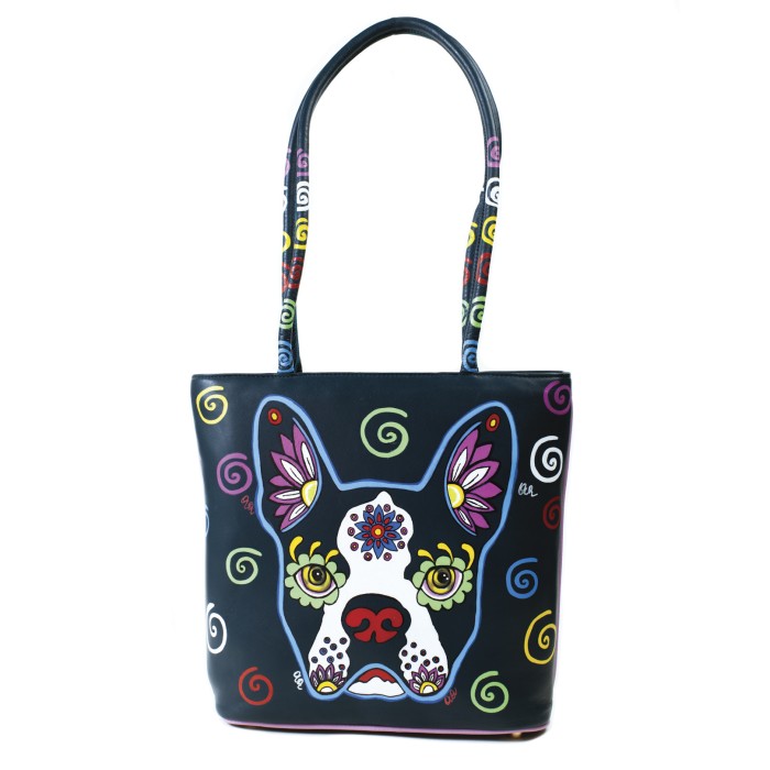 Borsa blu con pitbull Borsa blu con pitbull