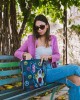 Borsa blu con pitbull Borsa blu con pitbull