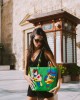 Borsa verde con coppia pop
