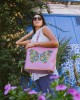 Borsa rosa glicine con farfalla
