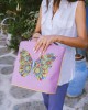 Borsa rosa glicine con farfalla