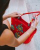 Borsa arancio con gufetti Borsa arancio con gufetti