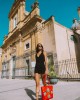 Borsa arancio con gufetti Borsa arancio con gufetti
