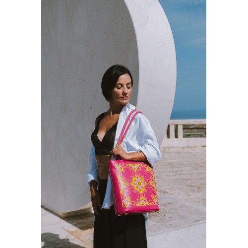 Borsa fucsia con maiolica