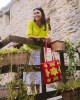 Borsa rossa con maiolica Borsa rossa con maiolica