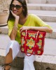 Borsa rossa con maiolica Borsa rossa con maiolica